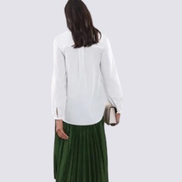 Reiss White Veronica Long Sleeved Classic V-Neck Blouse Size 8 - Picture 9 of 14